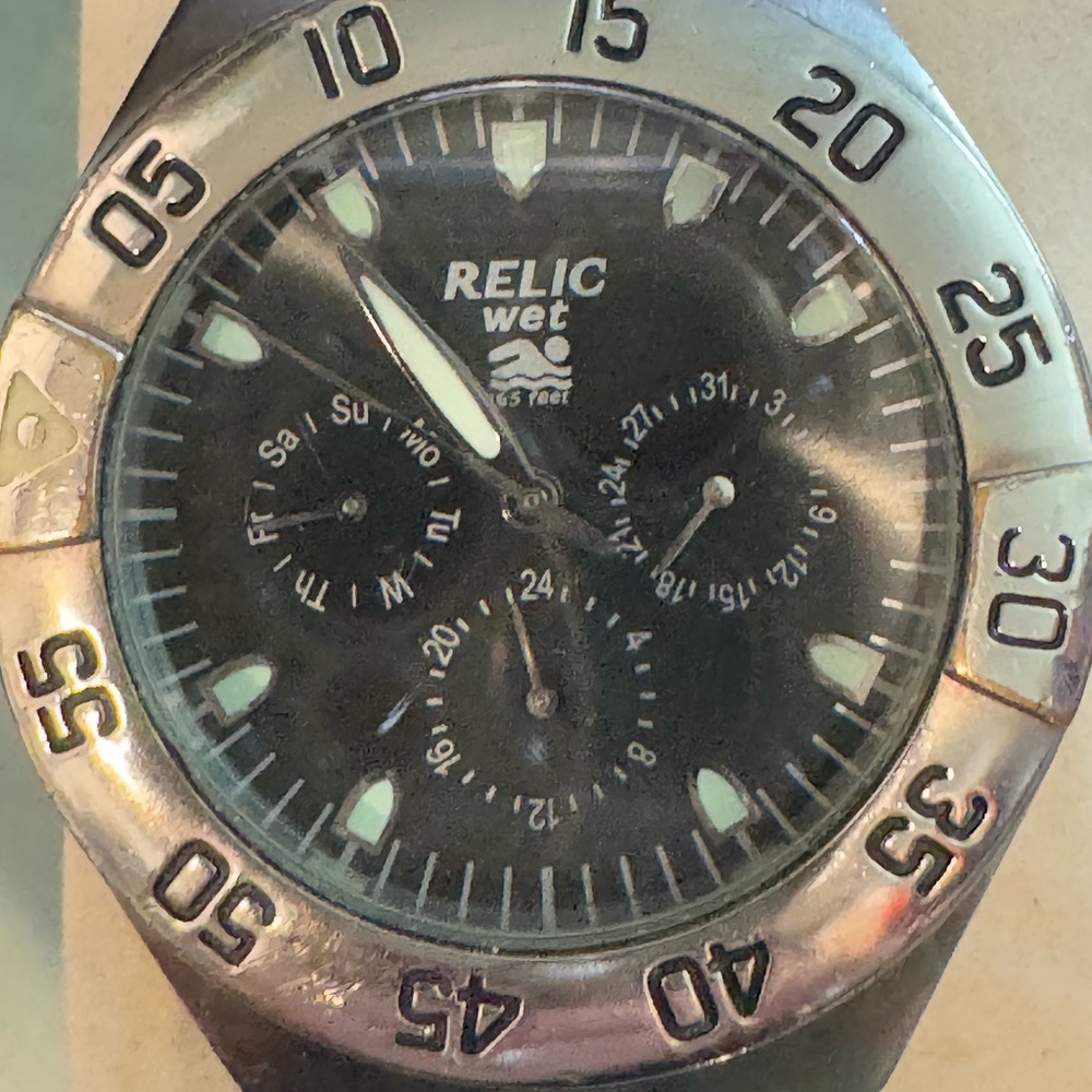 Relic Black and Silver Men's Watch-Fathers Day